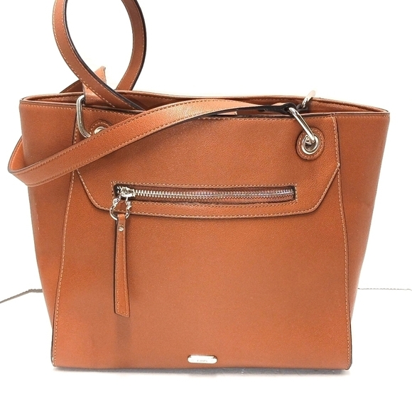 Classic Cognac Brown Faux Leather Tote Bag – Everyday Shoulder Purse - Picture 2 of 12